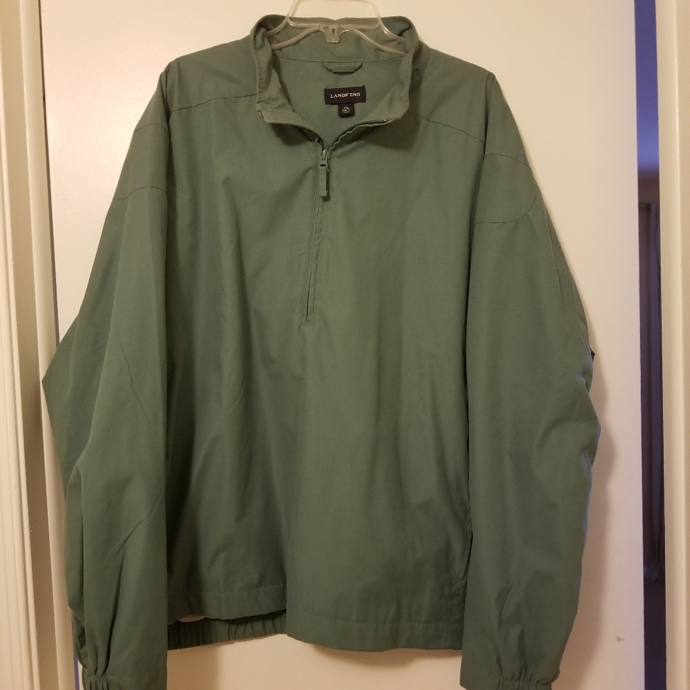 Lands End mens Mint Green windbreaker EUC Sz XXL